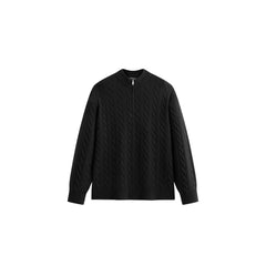 Men's Old Money Style Cable-Knit 30% Wool Sweater