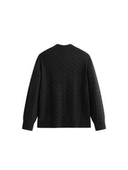 Men's Old Money Style Cable-Knit 30% Wool Sweater