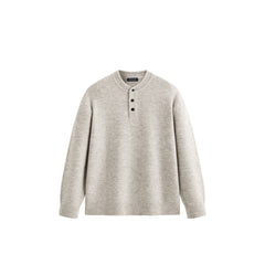Men's Casual Henley Solid Sweater