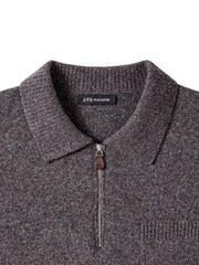 Men's Old Money Style Marl-Texture Half-Zip Sweater