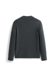 Men's Commuter Solid Ribbed-Texture Knit Top