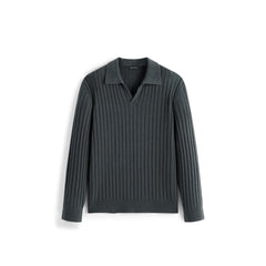 Men's Commuter Solid Ribbed-Texture Knit Top