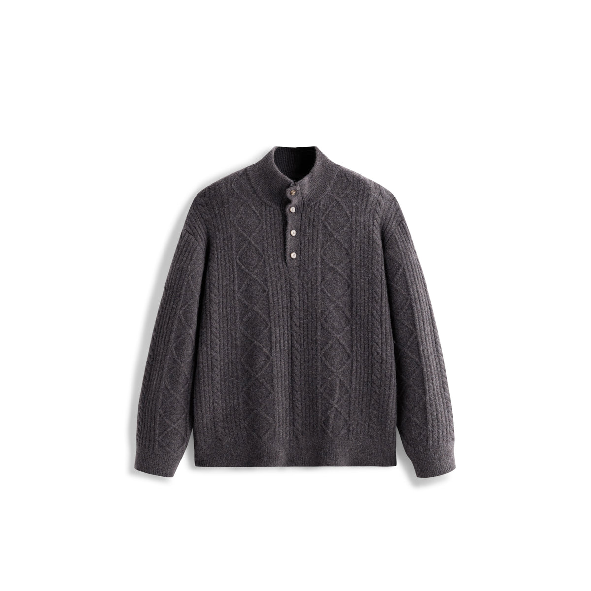 Men's Commuter Button Half-Placket Geometric Knit Top