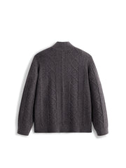 Men's Commuter Button Half-Placket Geometric Knit Top