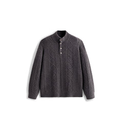 Men's Commuter Button Half-Placket Geometric Knit Top