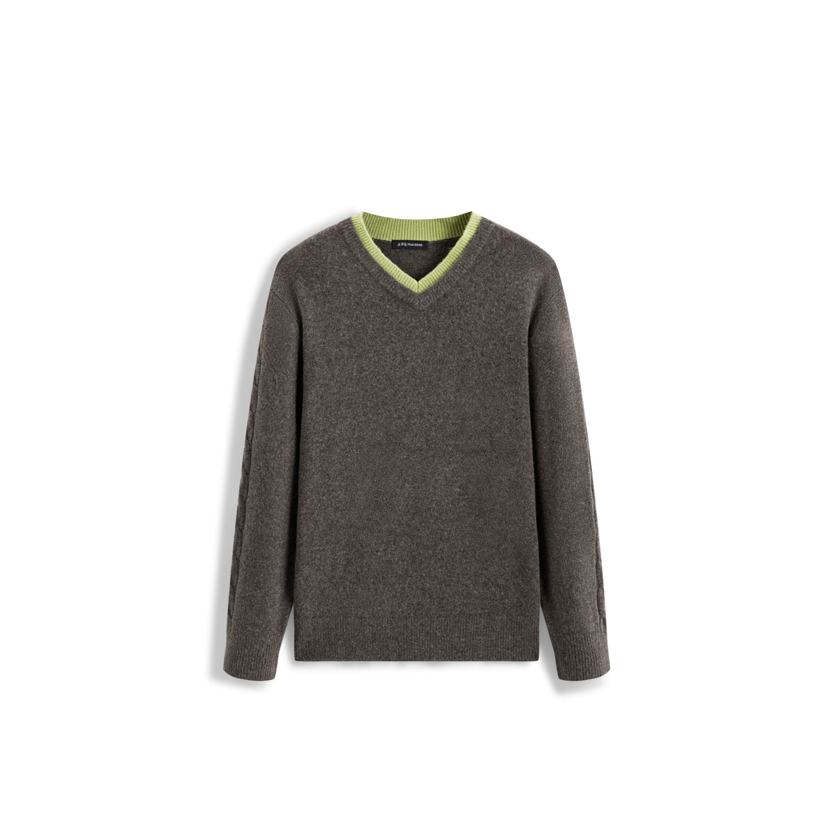 Men's Casual Wool-Blend V-Neck Faux-Layer Knit Top