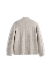 Men's Commuter Button Half-Placket Geometric Knit Top