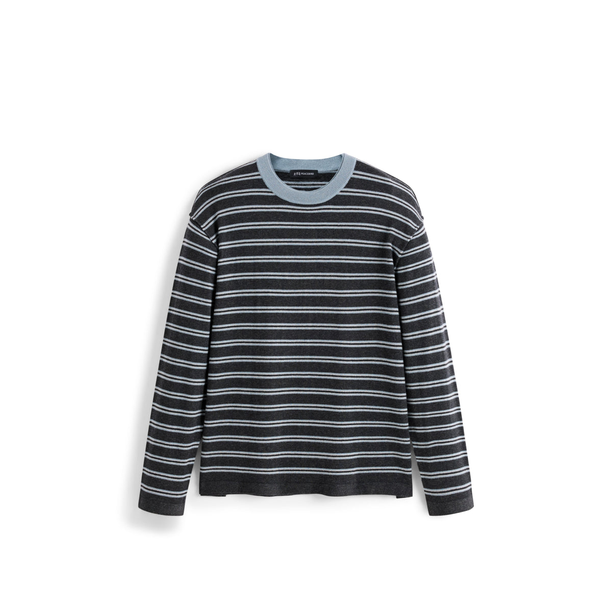 Men's Casual Contrast-Stripe Wool-Blend Knit Pullover
