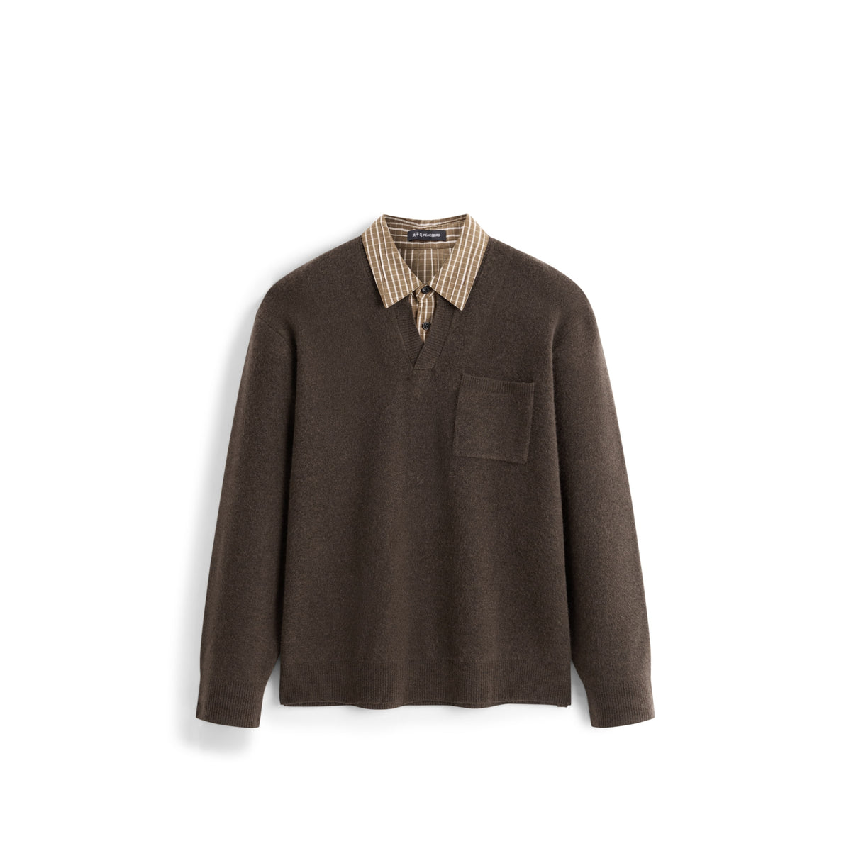 Men's Old Money Style Wool-Blend Shirt-Style Knit Top