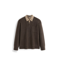 Men's Old Money Style Wool-Blend Shirt-Style Knit Top