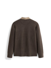 Men's Old Money Style Wool-Blend Shirt-Style Knit Top