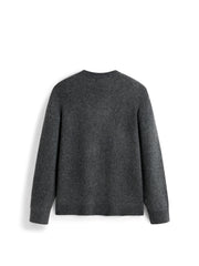 Men's Casual Wool-Blend Ink-Bird Pattern Knit Top