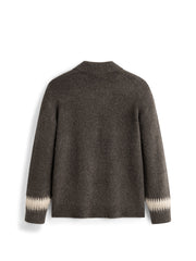 Men's Relaxed Wool-Blend Chevron-Stripe Knit Polo