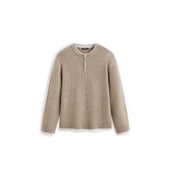 Men's Casual Henley Neck Faux Two-Piece Knit Top