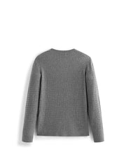 Men's Casual Solid Henley Cable-Knit Sweater