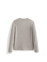 Men's Casual Solid Henley Cable-Knit Sweater