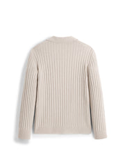 Men's Commuter Solid Ribbed-Texture Knit Top