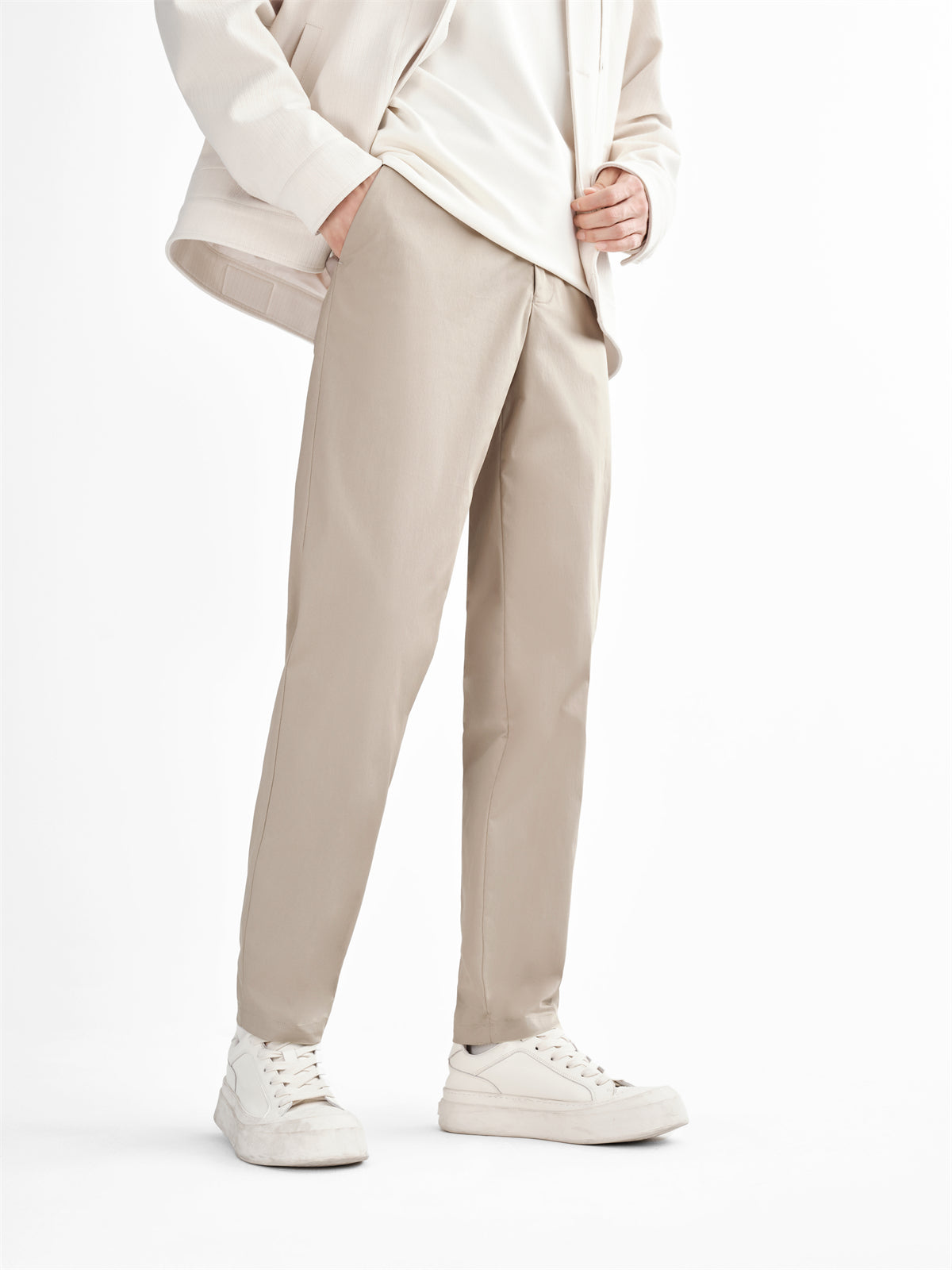 Men's Khaki Tapered Trousers