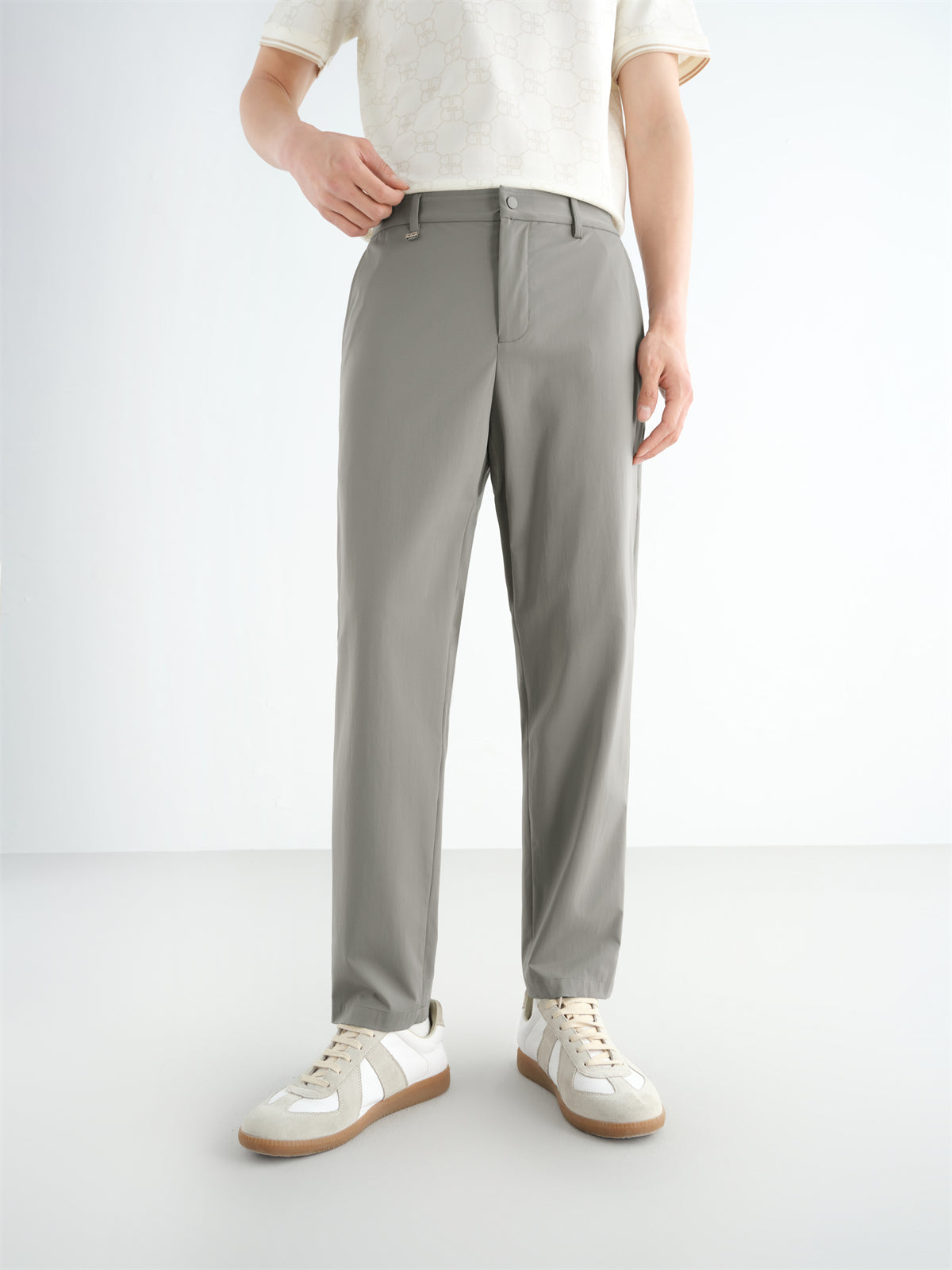 Men's Solid Cooling Cropped Pants