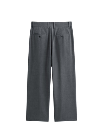*US Final Sale* Men's Grey Relaxed Tapered Suit Pants