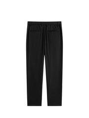 Men's Casual Tapered Black Drape-Fit Trousers