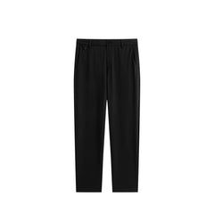 Men's Casual Tapered Black Drape-Fit Trousers