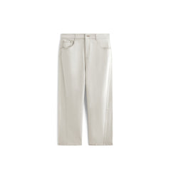 Men's Casual Straight-Leg Denim-Look White Pants