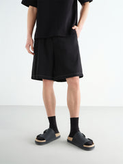 Men's Color-Stitch Seersucker Shorts