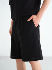 Men's Color-Stitch Seersucker Shorts