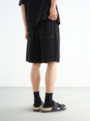 Men's Color-Stitch Seersucker Shorts