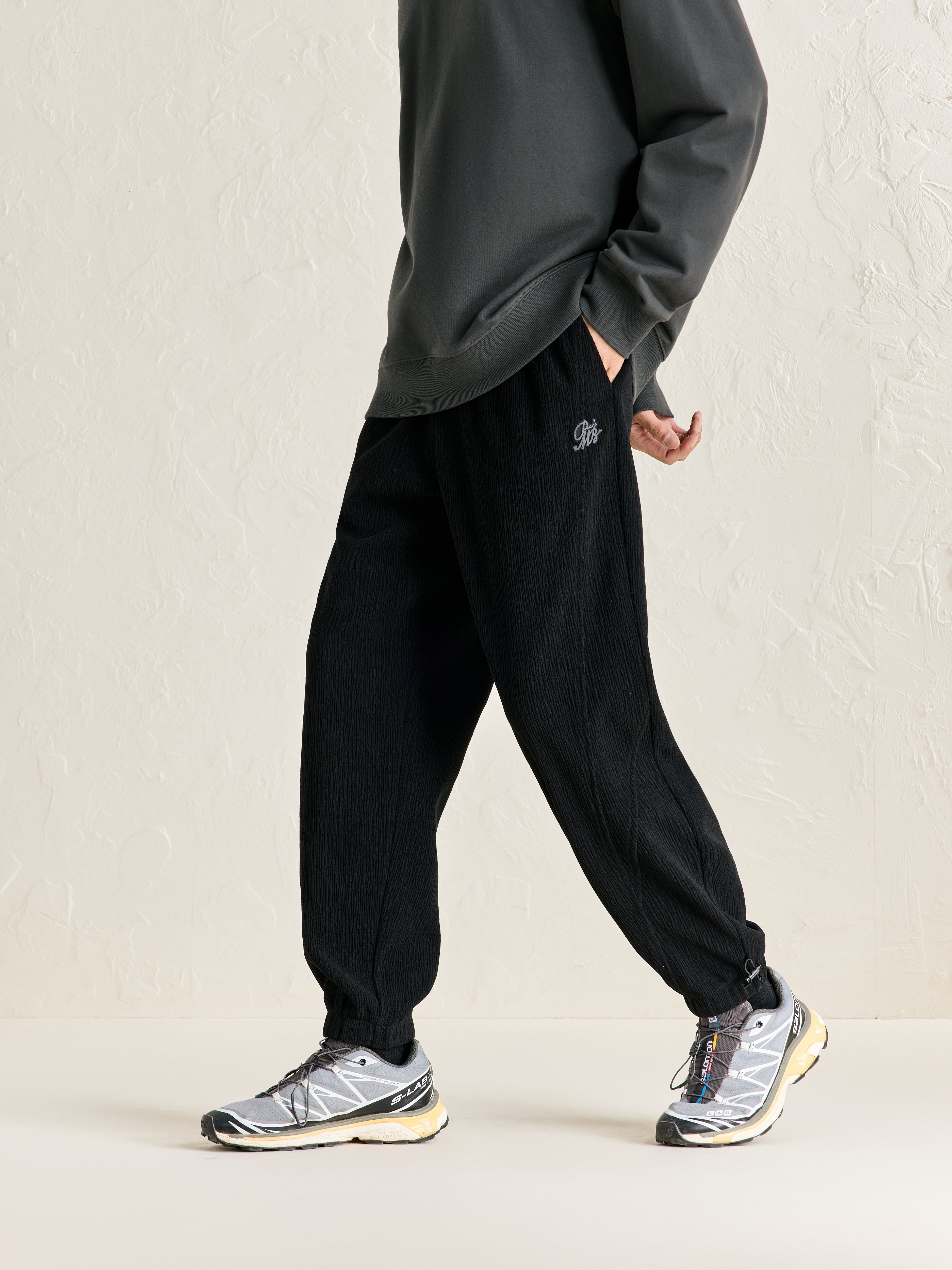 Men's Warm Textured Tapered Pants