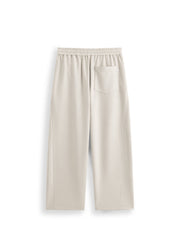 Men's Casual White Brushed Straight-Leg Sweatpants