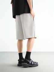 Men's Textured Shorts with Drawstring Waist