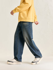 Men's Vintage Bleached Wide Leg Jeans