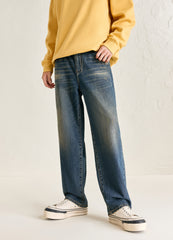 Men's Vintage Bleached Wide Leg Jeans