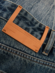 Men's Vintage Washed Wide-Leg Jeans