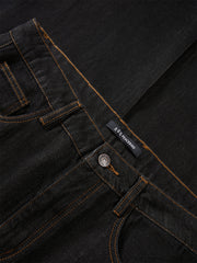 Men's Vintage Washed Jeans with Contrast Topstitching