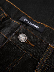 Men's Vintage Washed Jeans with Contrast Topstitching