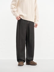 Men's Vintage Washed Jeans with Contrast Topstitching