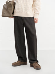 Men's Vintage Washed Jeans with Contrast Topstitching