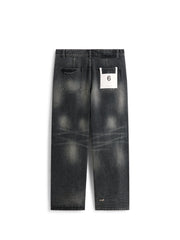 Men's Casual Dark Grey Distressed Ombre Jeans