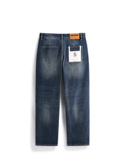 Men's Casual Solid Vintage-Wash Jeans