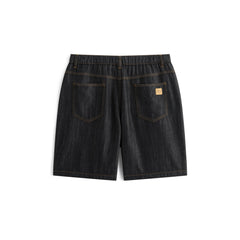 Men's Denim Shorts with Stitching Details