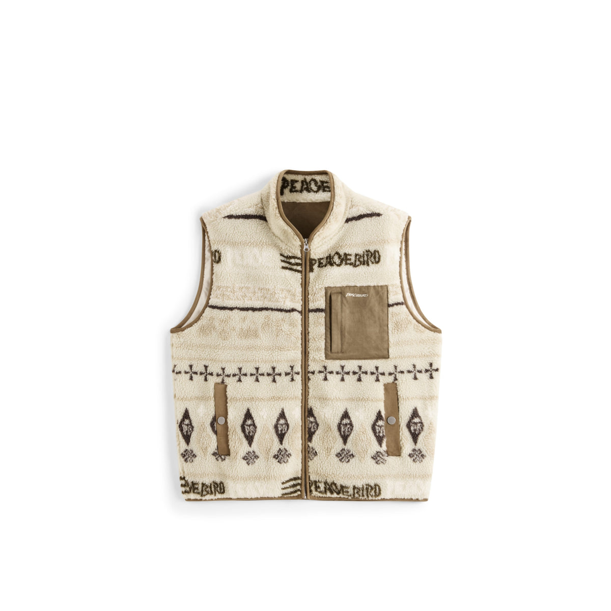 Men's Casual Geometric-Pattern Fleece Vest
