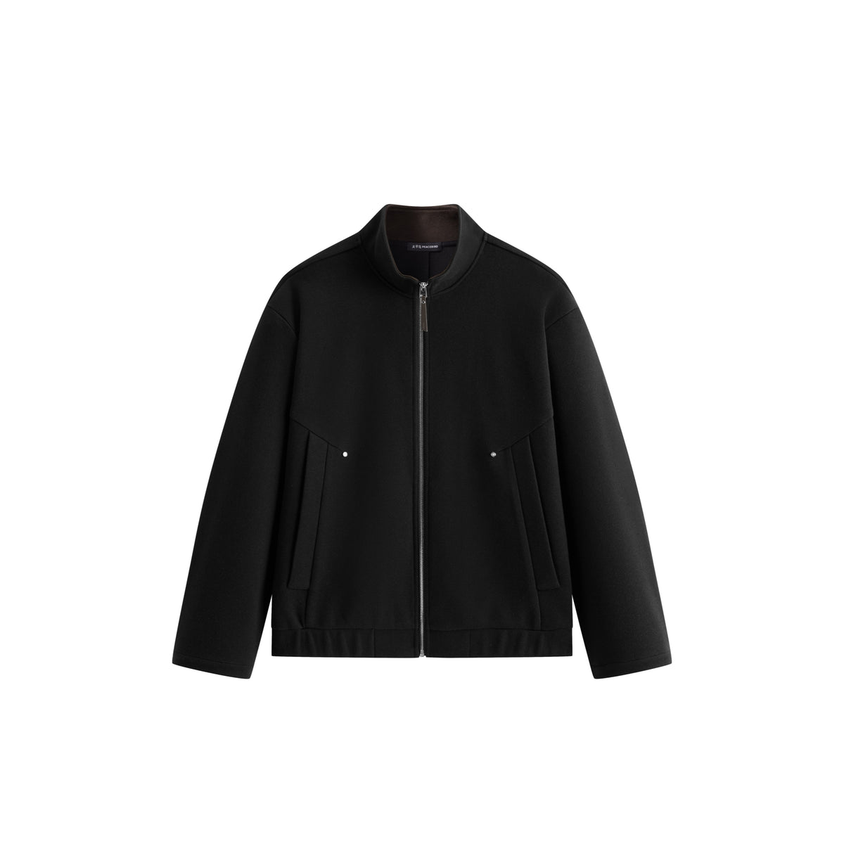 Men's Casual Solid Knit Stand-Collar Jacket