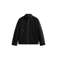 Men's Casual Solid Knit Stand-Collar Jacket