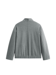 Men's Casual Solid Knit Stand-Collar Jacket