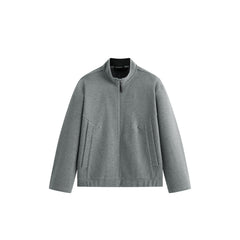 Men's Casual Solid Knit Stand-Collar Jacket