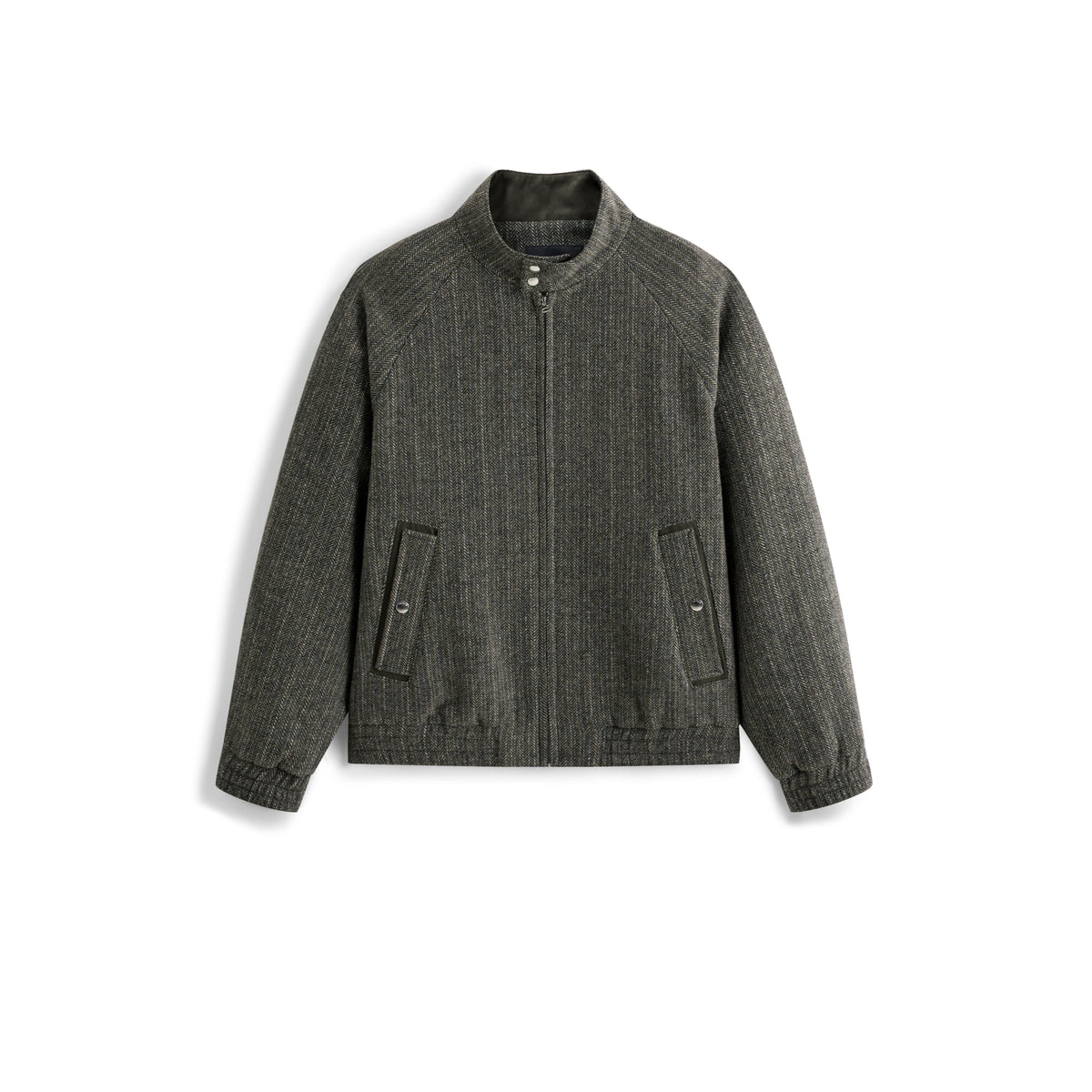 Men's Commuter Herringbone Harrington Wool Jacket
