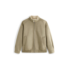 Men's Casual Faux-Suede Fleece-Lined Harrington Jacket